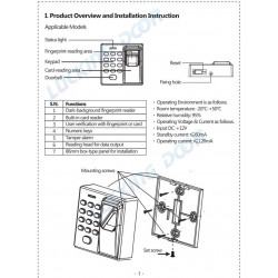 12V biometrische Fingerabdruck-Zugangskontrolle USB 125k Hz RFID Standalone-Türcontroller