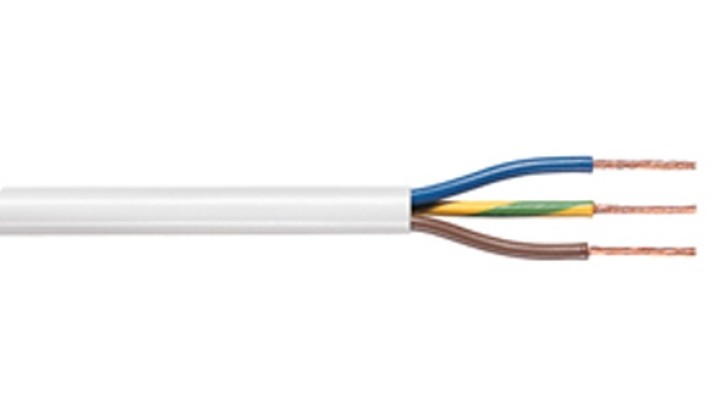Runde 3 elektrokabel 1mm2 sohn ø7mm (100m) weich tasr-c262-c262 wht sektor verdrahtung haufen weiß konig - 1