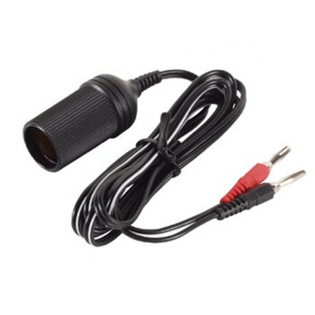 Power cord with cigarette lighter and banana connections jr  international - 1