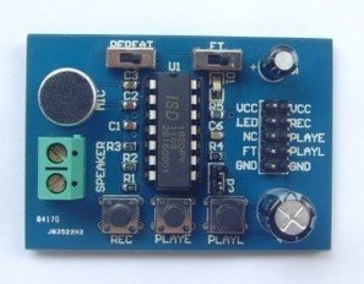Módulo de grabación de voz con micrófono para leer isd1820 sistema de montaje jr international - 1