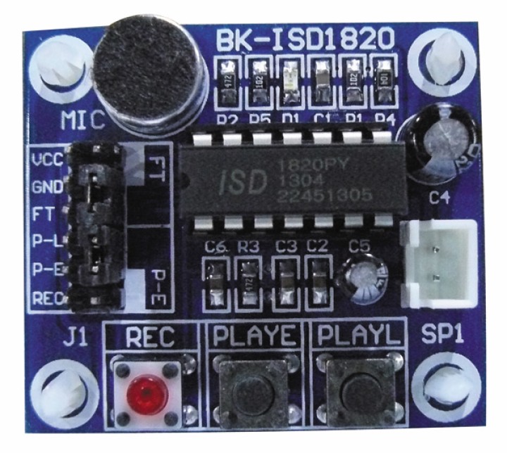Isd1820 voice recording and playback module with mic sound audio for diy robot velleman - 2