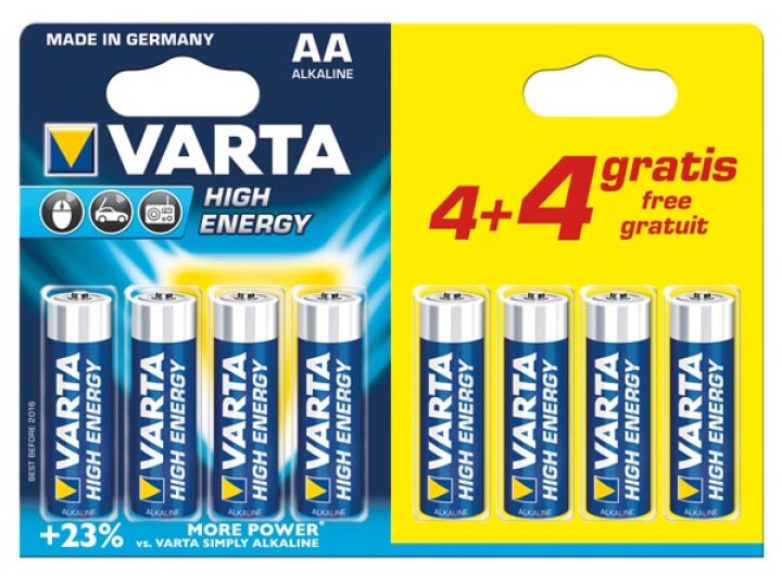 8 batterie da 1,5 v lr6 aa 2600mah varta / 8 am3 lr6 15a e91mn1500 lr06 815 4006 velleman - 1