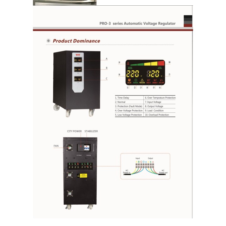 Dreiphasennetzregler 75kw 70kw 65kw 75 kva spannungsstabilisator 75000w 250v 220v 75000va