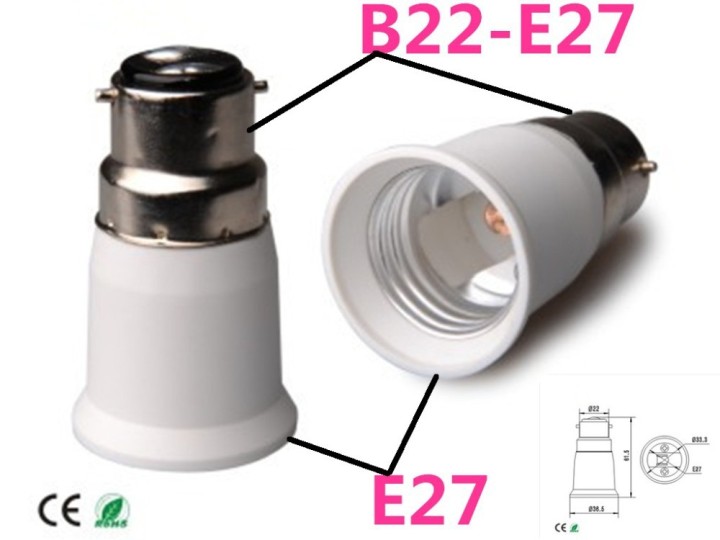 B22 to e27 light for led light lamp bulbs base holder adapter converter 12v 24v 48v 220v lampholder conversion bestmall_fr co - 