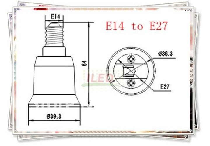 E14 adattatore convertitore lampada portalampada e27 ha portato adattamento 220v 12v 24v 48v jr international - 2
