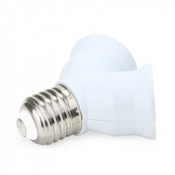 E27 to 2 e27 led light bulb lamp base adapter converter holder socket 12v 24v 48v 220v lampholder conversion deamx - 2