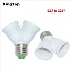 E27 to 2 e27 led light bulb lamp base adapter converter holder socket 12v 24v 48v 220v lampholder conversion deamx - 4