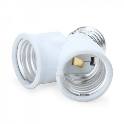 E27 to 2 e27 led light bulb lamp base adapter converter holder socket 12v 24v 48v 220v lampholder conversion deamx - 5